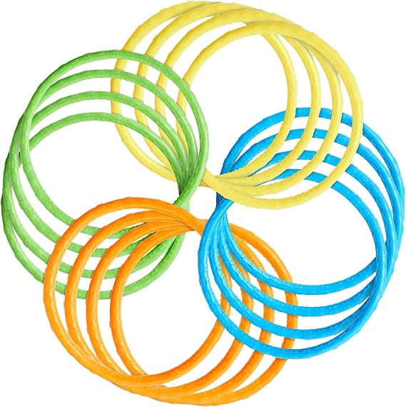 Blue Panda 12 Pack Pool Rings for Kids Diving - Under Water Swim Dive Rings - Multicolored Summer Sinking Pool Toys (6 in)