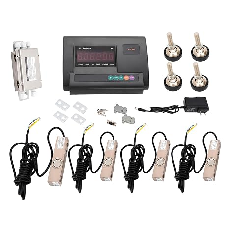 2.5T/5000LB Scale Set for Animal Livestock Heavy Duty Steel Load Cell Scale Floor Scale Set Livestock Scale Kit for Cow Pig Goat Sheep