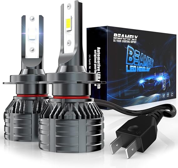 H7 LED Headlight Bulbs 16000LM, Car High/Low Beam Lamps | 100W High Power, 6000K White, Pack of 2