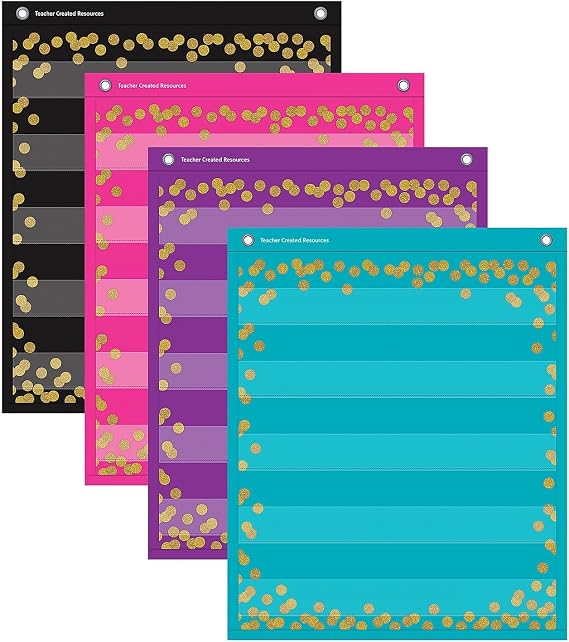 Teacher Created Resources Confetti Colorful Magnetic Mini Pocket Charts (14"x17") (TCR20332)