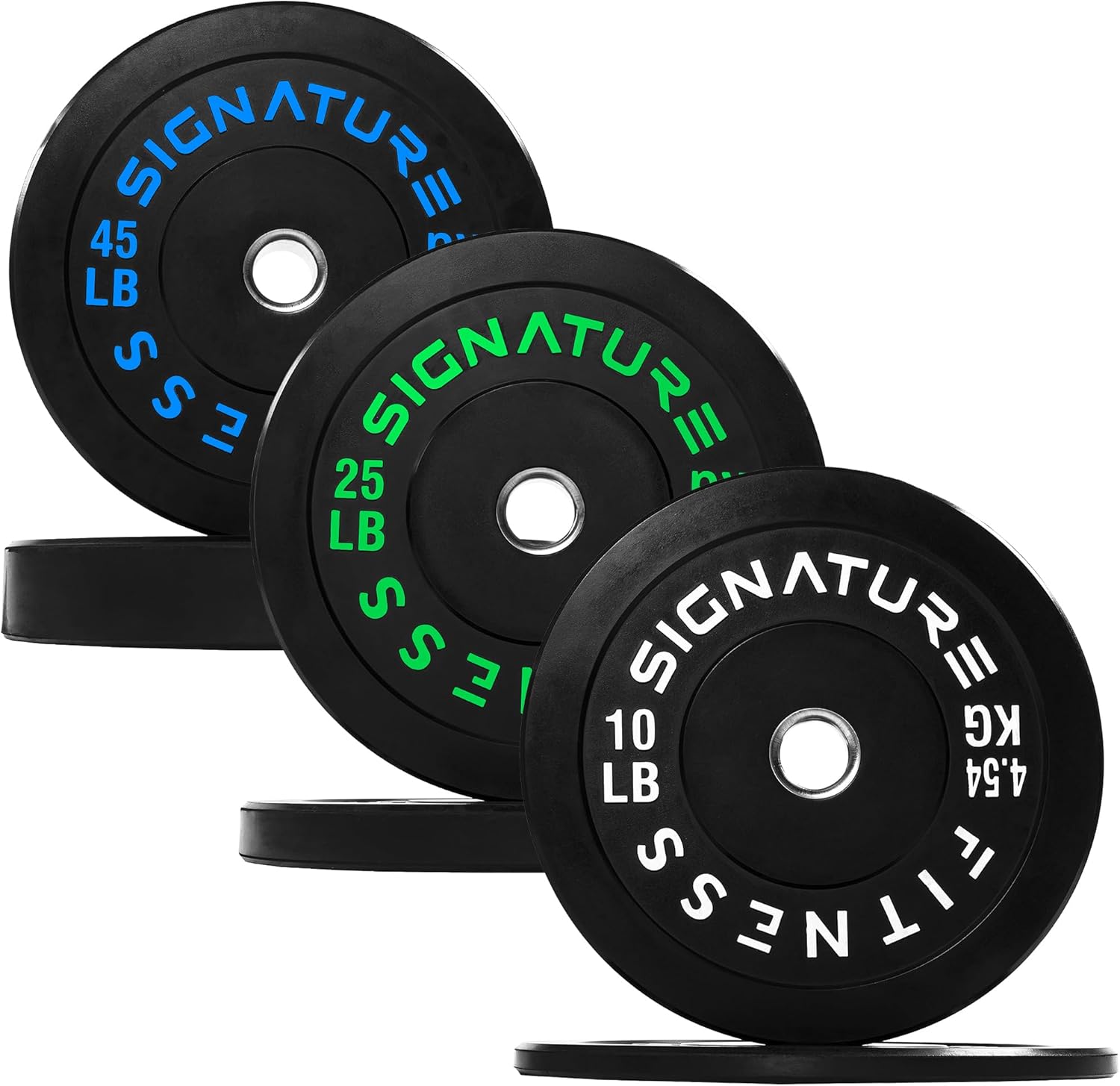 Olympic Barbell 2-Inch Rubber Bumper Plate Weight Set for Strength Training, Multiple Options