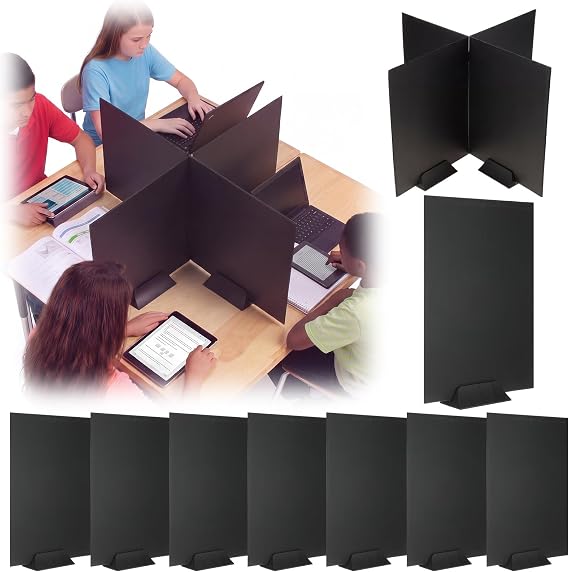 12 Pack Desk Dividers for Students, 13 x 16'' Plastic Testing Privacy Folders for Student Desks, Waterproof Study Carrel Test Dividers, Reusable Study Carrel Boards for Classroom, Teachers, Homeschool