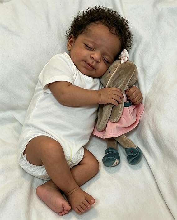 Anano Reborn Baby Dolls 18 Inch Black Reborn Dolls Full Body Boy Doll