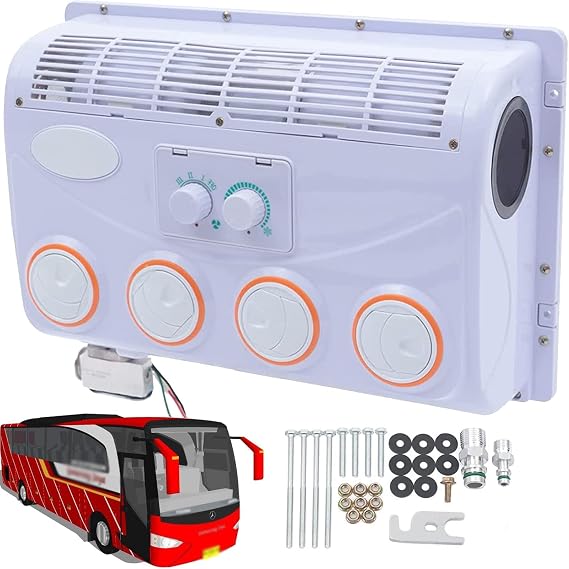 12V RV Air Conditioner - Energy-Efficient DC Unit for Truck, RV, Bus, and More - No Fuel Consumption, Perfect for Construction & Agriculture Vehicles - Compact 12V AC, Powerful Cooling