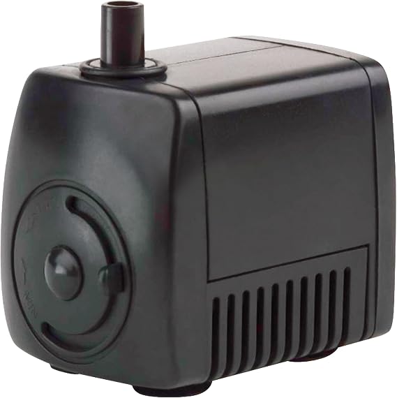 Little Giant PES-80-PW 115-Volt, 77 GPH Magnetic Drive Fountain Pump with 6-Ft. Cord, Black, 566714 | Magnetic Drive, Submersible, Fountains up to 77 gallons, Maximum fountain height 2' 4", Adjustable flow control, 566714