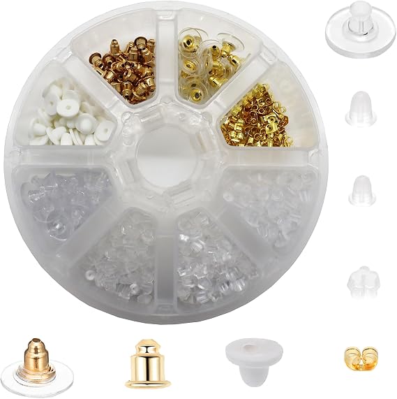 Earring Backs Ear Safety Backing Pads Ear Pin Locking Earring Backstops Lock Bullets Clutch Stopper Replacement for Studs Fish Hook Earring Hoops 400 Pack