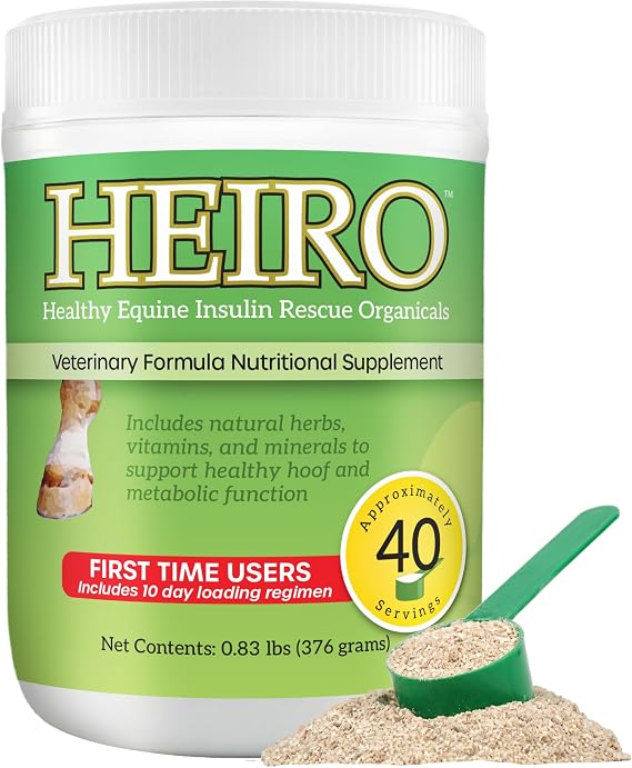 HEIRO Healthy Equine Insulin Rescue Nutritional Supplement for Horses, Natural Herbal Blend with Magnesium & Vitamin E, Supports Normal Metabolic Function & Hoof Comfort (40 Servings)