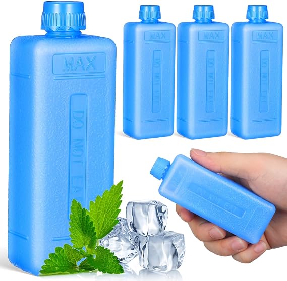 Ice Packs for Swamp Cooler 4PCS Ice Blocks for Portable Air Conditioner Fan Reusable Freezer Packs for Air Cooler Blue Freezer Blocks for Lunch Boxes Camping Picnic Coolers Evaporative AC Fan