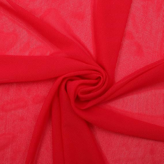 Red Nylon Power Mesh Fabric