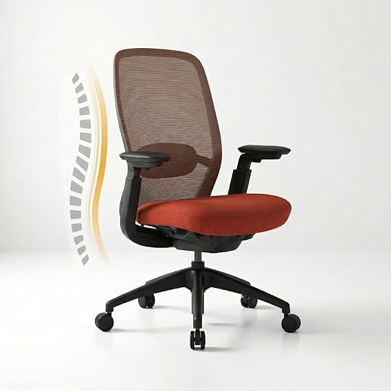 COLAMY Ergonomic Office Chair with Adaptive Recline & Tilt Lock, Mesh Desk Chair with 4D Armrests, Adjustable Lumbar Support, Saddle Seat Cushion, Heavy Duty 136kg Executive Computer Chair