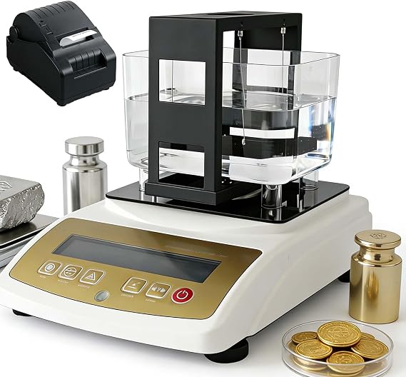 Gold Purity Tester Machine, Gold K Value Tester, Silver Testing Kit, Silver Density Meter, Precious Metals Testing Machine Precious Metal Analyzer, Golds Purity Test Machines(W/Printer,XF1203K)