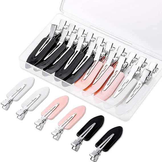 Gingbiss 20 Pcs No Bend Hair Clips, No Crease Flat Barrettes in Storage Box | Creaseless Styling Pin Curl Clips for Hair Waves Bangs & Makeup Application, No Dent Hair Clips for Women and Girls