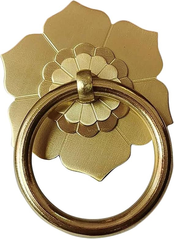 Antique Pure Copper Drawer Handles, Retro Cabinet Pull Rings for Shoe Cabinet, Medicine Chest, Mount Pulls Handle(Brass,2.5cm,Pin)