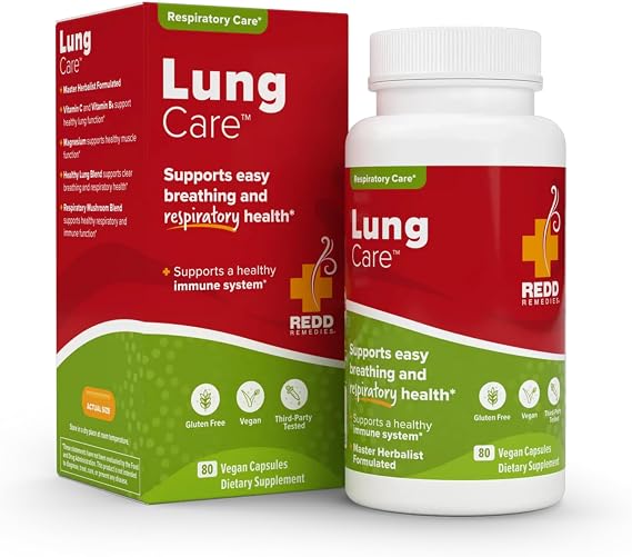 Redd Remedies, Lung Care, Supports Easy Breathing and Respiratory Health, 80 Vegan Capsules