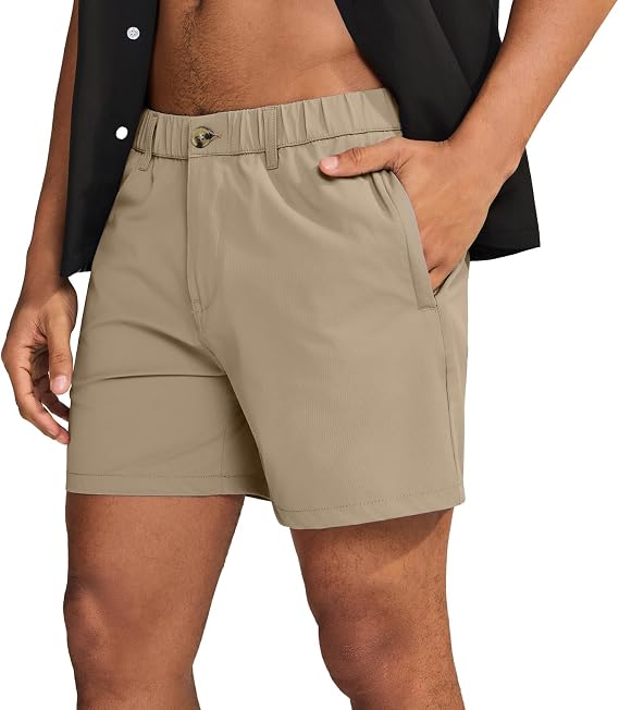 maamgic Men's Casual Shorts 5"/7"/9", Stretch Khaki Shorts for Summer