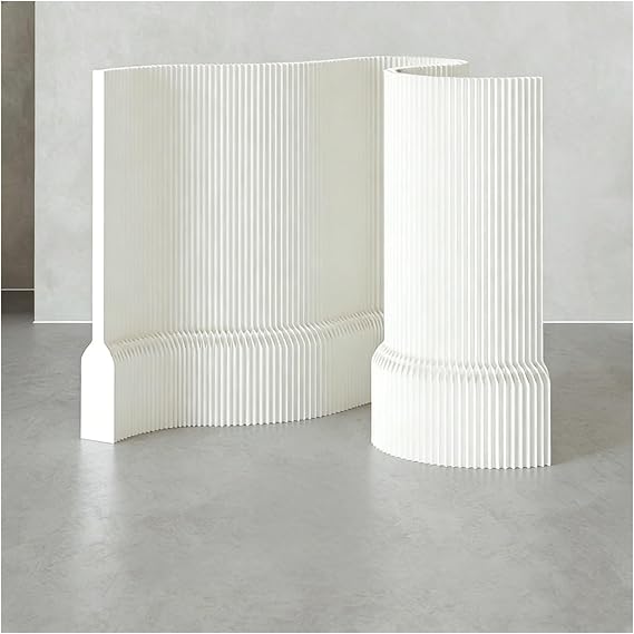 Accordion Room Divider - Modern Kraft Paper Room Partition for Dorm, Studio, Office, Dressing Room, Beauty Salon