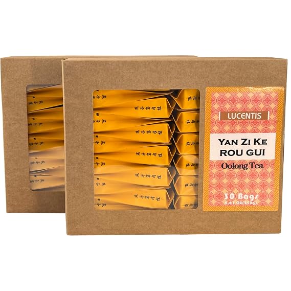 Yan Zi Ke Rou Gui Rock Oolong Tea  30 Loose Leaf Teabags, 8.81oz (250g) Wuyi Mountain Roasted Oolong with Bold Cinnamon Aroma Chinese Tea for Energy & Wellness