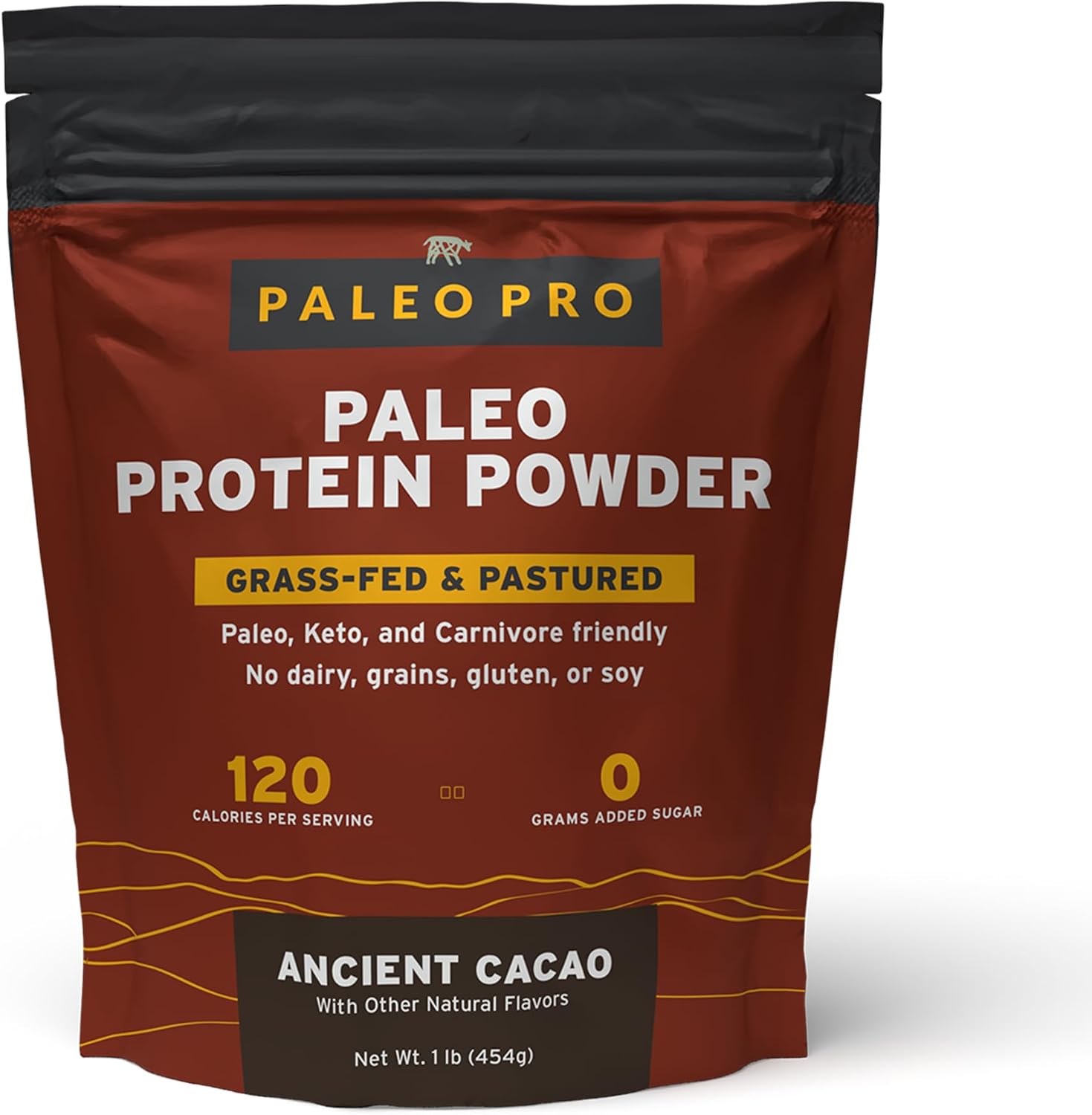 PaleoPro Protein Powder Grass-Fed, Pastured, Cage-Free Protein | Gluten Free, Dairy Free. No Sugar, Soy, Grains or Net Carbs | Paleo & Keto Friendly - 15 Servings 16 oz, Ancient Cacao