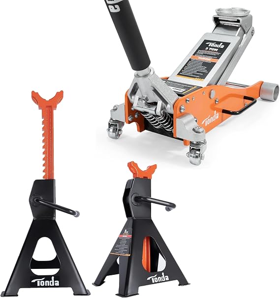 Floor Jack, 3 Ton and Jack Stands 3 Ton