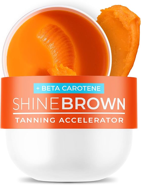 BYROKKO Shine Brown Beta Carotene Tanning Accelerator Cream - Fast Sunbed & Outdoor Tan Enhancer for Deep Bronze Glow - Hydrating with Natural Carrot Oil & Vitamin E - Water-Resistant, 210 ml
