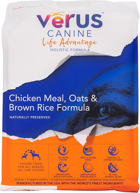 VeRUS Pet Foods Dry Dog Food Chicken, Life Advantage Formula 35lb Bag