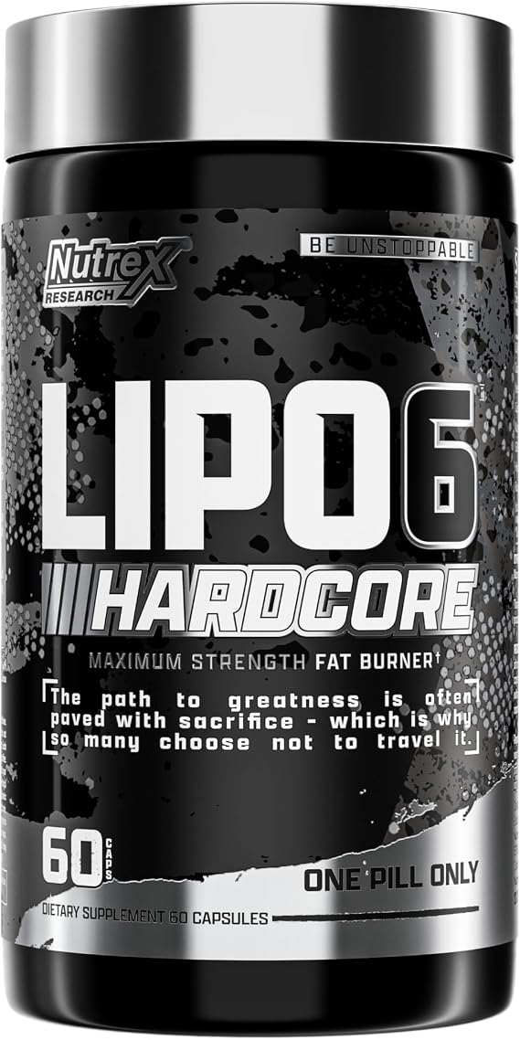 Nutrex Research Lipo-6 Hardcore Energy Dietary Capsules, 60 Count | Metabolism Support, Appetite Control, Supplements