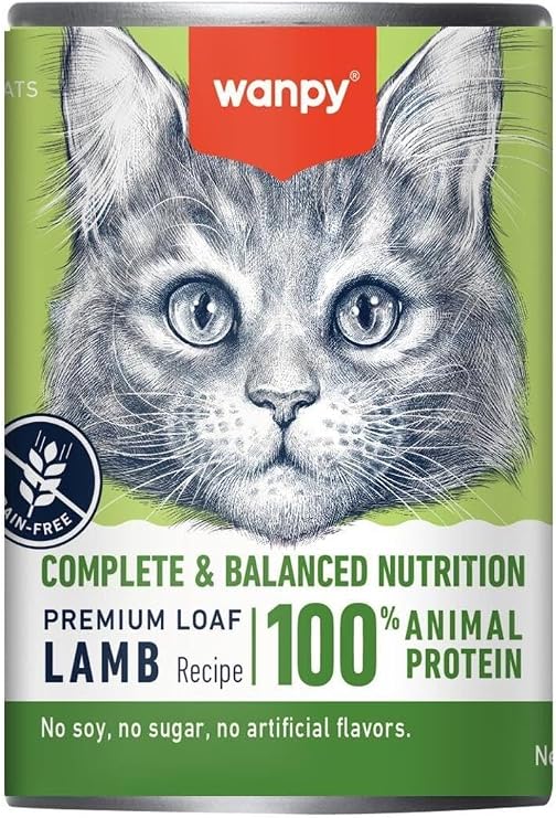 Wanpy Kuzulu Tahılsız Yetişkin Kedi Konservesi, Premium Loaf, 375 gr
