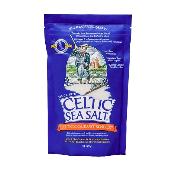 Celtic Sea Salt Kosher, Unrefined Kosher Salt Flakes for Cooking, 1 lb