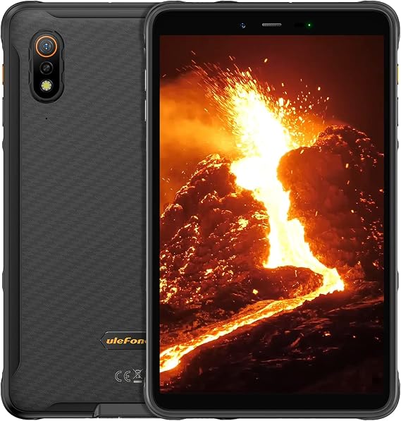 Ulefone Armor Pad Rugged Tablet(WiFi+Cellular), 7650mAh, 8 Inch IP69K Waterproof Tablet, Octa Core 4GB + 64GB Android 12, Dual Speakers Dual 4G, uSmart Expansion Connector, 13MP + 5MP, BT5.2/GPS/NFC