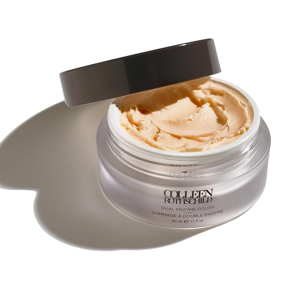 Colleen Rothschild Dual Enzyme Polish - Action Face Scrub Mask to Resurface, Brighten and Soften Skin - Made With AHAs and Fruit Proteolytic Extracts