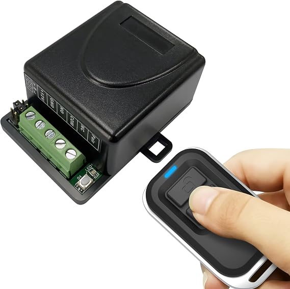 UHPPOTE 433.92MHz 1-Channel RF Wireless Remote Control Switch Fob 12VDC | 2 Button Transmitter for Access Control, Garage Gate Opener, Electirc Lock, LED Light