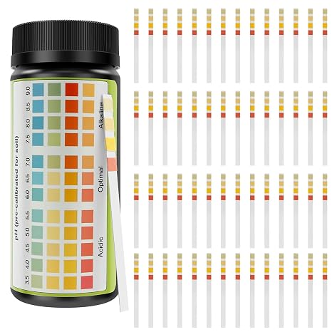 100 Pack Soil PH Test Strips (3.5-9.0 Range) Practical Easy to Use Strip Soil pH Test Kit Accurate Gardening Lawn Test Tool Set for Lawn Grass
