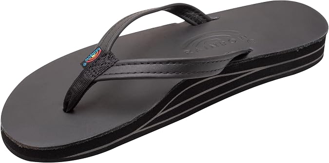 Rainbow Sandals Women's Double Layer, Narrow Strap, Leather Sandals w/Arch