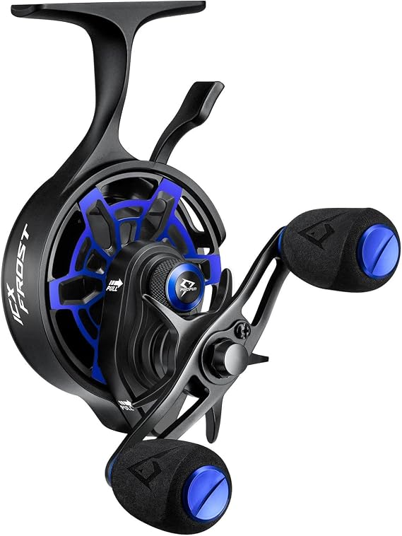 Piscifun ICX Frost Ice Fishing Reel, Innovative Structure Design, Magnetic Drop System Inline Ice Reel, No line Twist, Large Spool Diameter, 7+1 Shielded BB, 2.7:1 High Speed Ratio