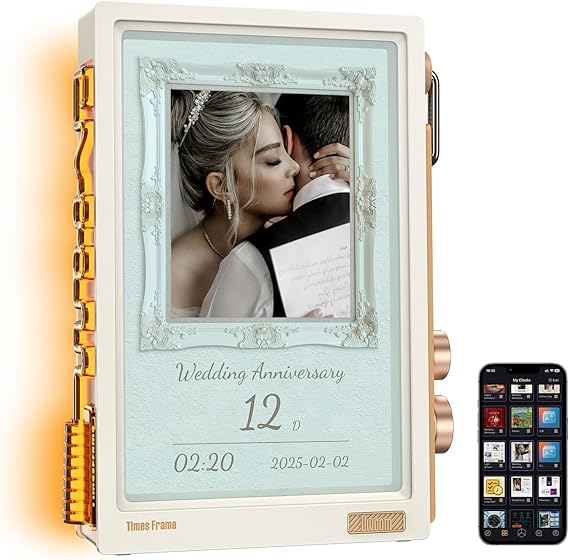Divoom Times Frame-10.1 inç Dijital Resim Çerçevesi Şeffaf IPS Akıllı Linux OS RGBLED Döner Düğme WiFi 64GB 400+Saat Yüzleri Widget 50+API Beslemeleri Hediye Modu Piksel Sanat Topluluğu (Beyaz)