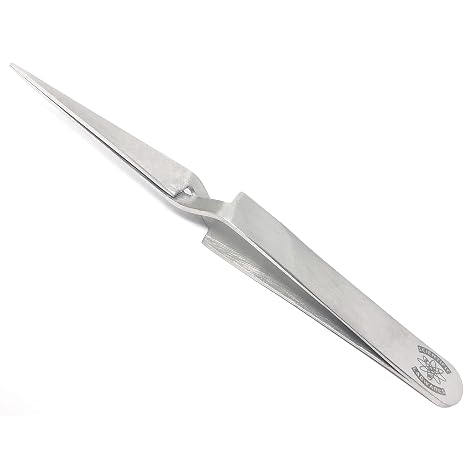 Stainless Steel Reverse Action Forceps with Straight Very Fine Point