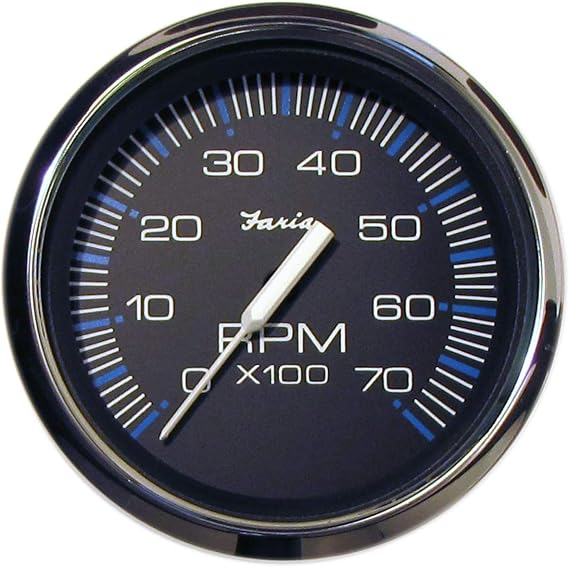 Faria Chesapeake Black Stainless Steel Gauges - SS BLK O/B TACH 7000 - Tachometer (7000 RPM) (All Outboard) (33718)