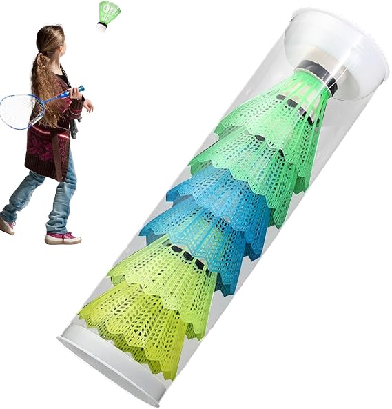 Badminton Bird – 6 Pieces Flying in High-Quality Feathers, Badminton Shuttles for Outdoor and Indoor Use | Resistant Badminton Supplies for Training and Sports Practice