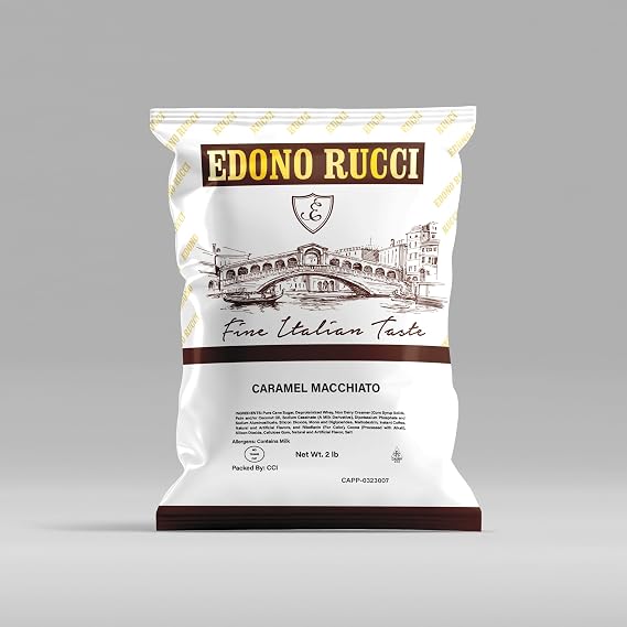 Edono Rucci Caramel Macchiato Cappuccino Mix Rich & Velvety, 2lb Bag