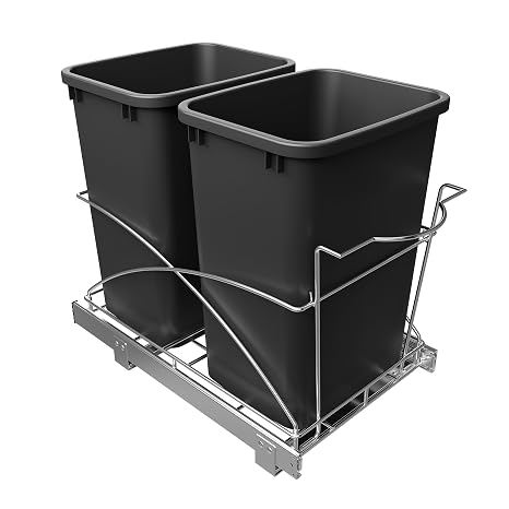 Pull Out Trash Can Under Cabinet,14" Wx22" D, Trash Can Not Included