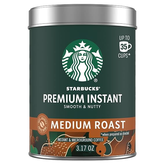Starbucks Premium Instant Coffee Medium Roast, 3.17 oz Tin