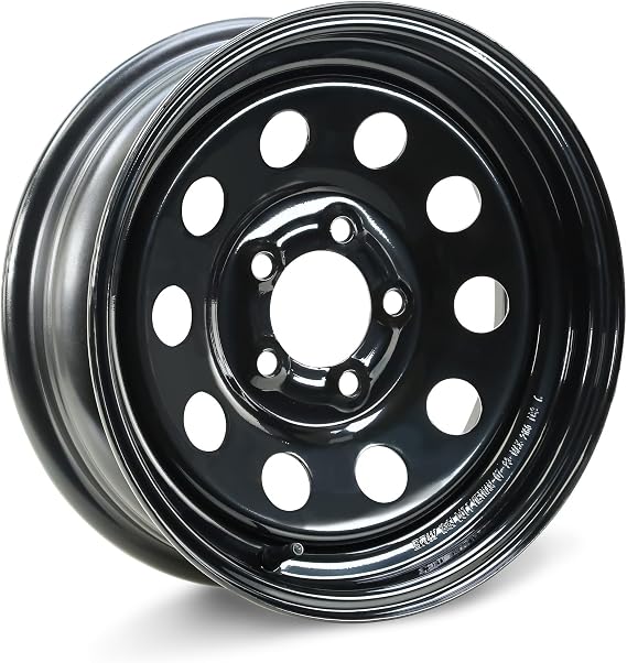 LIBRA 15 x 5 Trailer Wheel 5 Lug on 5" Bolt Pattern Black Mod -17027