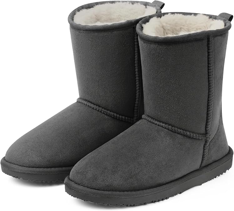 MUSSHOE Women's Waterproof Snow Boots: Winter Mid Calf Boots with Faux Fur Lining - Warm Comfortable Slip Resistant Outdoor Boots for Women Girls