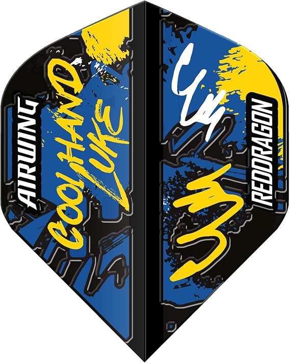 RED DRAGON Airwing Unique Moulded Luke Humphries Black Standard Dart Flights 1 Set Per Pack (3 Dart Flights in Total)
