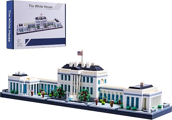JXRLMB Architecture White House Modle Kit Micro Building Blocks Sets for Adults World Famous Landmark Collection Set U.S. Capital 3520 PCS for Teens 14