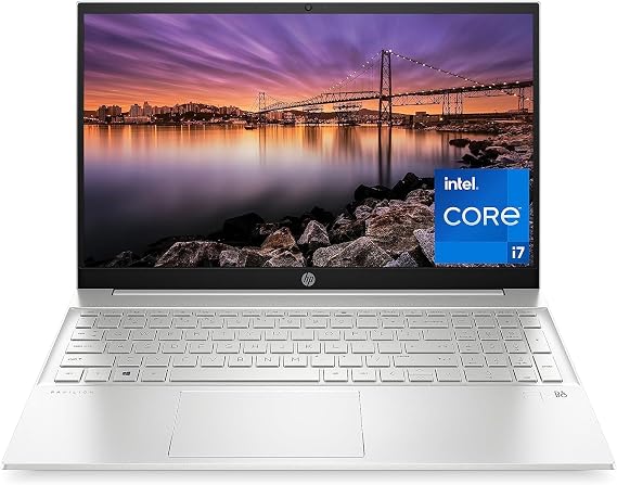 HP Pavilion 15 Laptop, 12th Generation Intel Core i7-1255U Processor, 16 GB RAM, 512 GB SSD, 15.6" Full HD Display, Windows 11 Pro, Fingerprint Reader, Wi-Fi & Bluetooth, HD Webcam (15-eg2025nr 2022)
