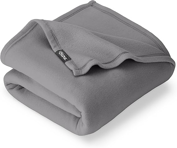 Bare Home Polar Fleece Blanket - Extra Long - Grey - Warm & Cozy - Premium Fleece Throw for Bed, Sofa, Camping, Travel and Cold Nights - Lightweight Blanket (Twin/Twin XL, Grey)