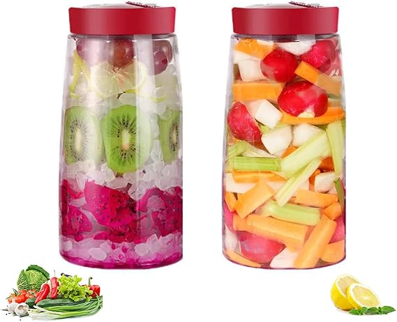 2 Pack Fermentation Jars with Air Release Valve, 2.2 Liters Kimchi Glass Container, Fermenting Jar with 1 Way Airlock, Mason Jars for Making Kefir, Pickle, Sauerkraut, Kombucha, Sourdough Starter(Red)