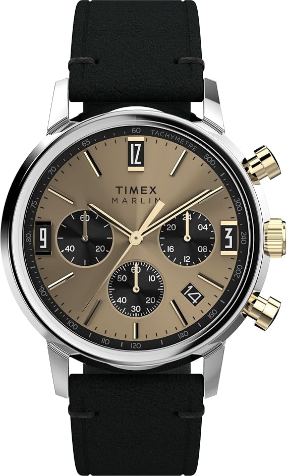 Timex Men's Marlin 40mm Watch, Black/Two-Tone/Champagne , Modern