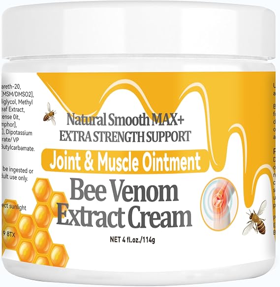 Natural Bee Venom Joint & Muscle & Bone Release Oniment - Easy to Use - Homeopathic Remedy - Fast Acting Soothing Effective for Back, Neck, Hand, Foot, Knee, Muscle, Shoulder, Hip, Nerve